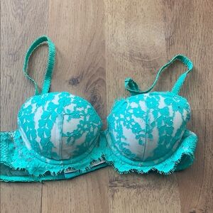 Green lace Dream Angels bra